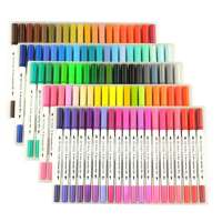 100 Colors Double Head Water Soluble Colors dual tip brush marker pen