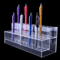 2 Tier Clear Acrylic Marker Pen Holder, Plesxiglass Makeup Brushes Organizer Stand