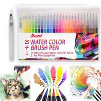 25 Colors Art Water Color Calligraphy Drawing Tool Water Brush Pen Brush Washable Marker pen paint brush pen