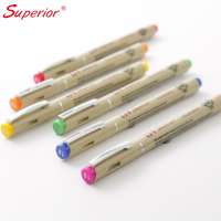 Superior 12 Colors Water Pigment Based Fineliner Brush Drawing Pen