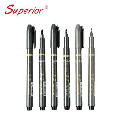 3 Sizes Black Brush Marker Pen Calligraphy Pen Set