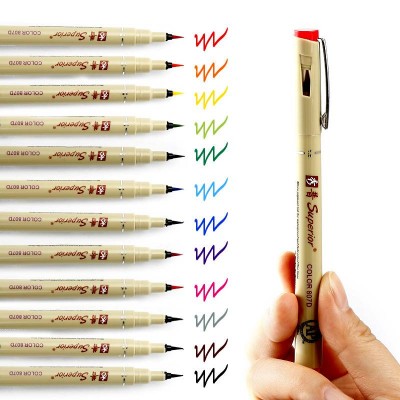 Superior High Quality Water Pigment Based Fineliner Brush Painting Pen Nylon Tip