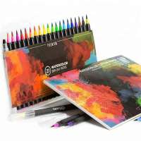 Watercolor Coloring Brush Pens Paint Markers 20 Colors with Paper Drawing Pad