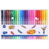 24 Colors Dual Tip Fineliners and Brush Pens Water Color Markers for School Students or Artists