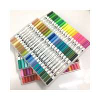 Multi Color Felt Tip Watercolor Permanent Brush Tip Marker Pen