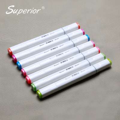 Superior 216 Colors Dual Nib Rubber Brush Nib Alcohol Based Drawing Marker Pen