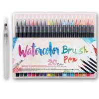 20 colors calligraphy nylon point marker pen with brush tip