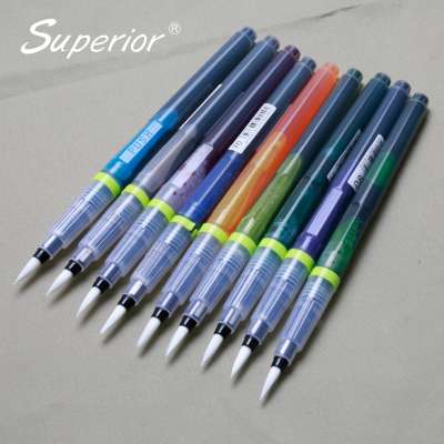 Superior new products water brush ink pen 10 colors japan nylon tip