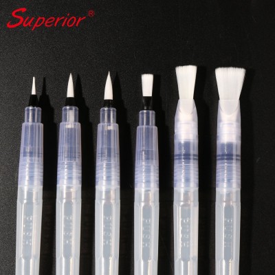 Superior Hot Selling Transparent White Paint Water Brush Pen for Art Drawing