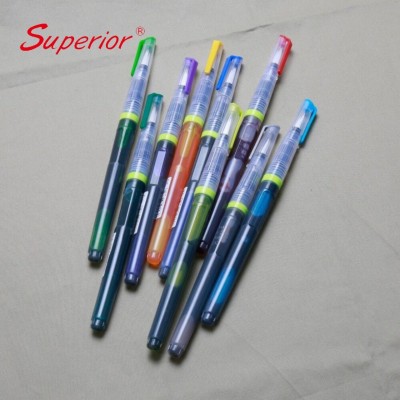 Superior 10 Colors New Developed Brush Nib Marker Pen with Watercolor Brush Ink